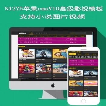 N1275苹果cmsV10高级视频支持小说图片模板