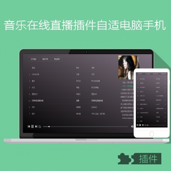 音乐在线直播源码插件支持音乐搜索白色黑色两款皮肤支持自适应电脑手机播放