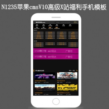 N1235苹果cmsV10手机视频播放小说图片模板